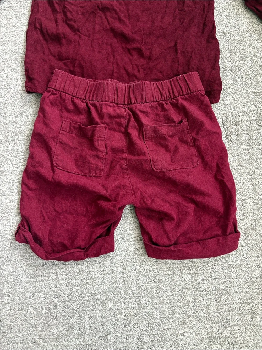 Old Navy Girls Burgundy Maroon Set Embroidered Stiching Size Large